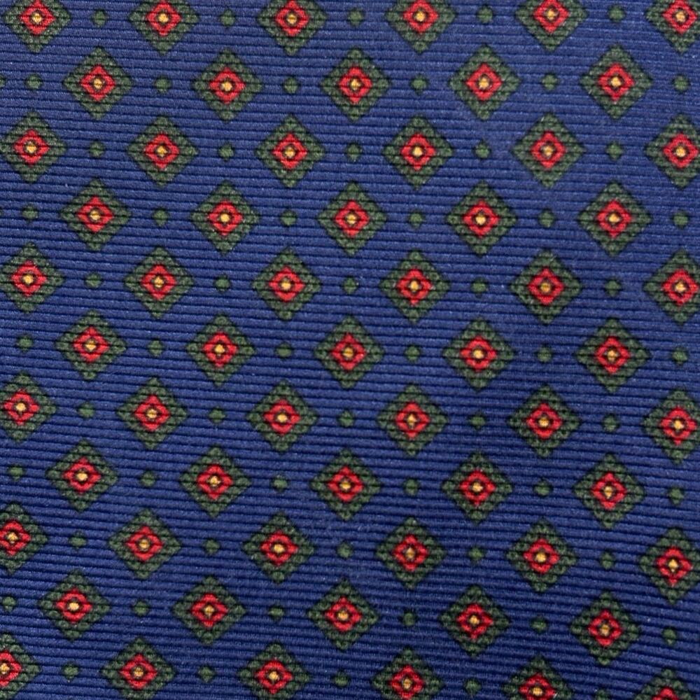 Brooks Brothers Golden Fleece Handmade Tie Blue Geo Print 100% Italian Silk NWT - Picture 2 of 8